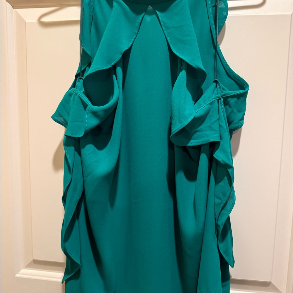 Elie Tahari Asymmetrical Teal Shirt